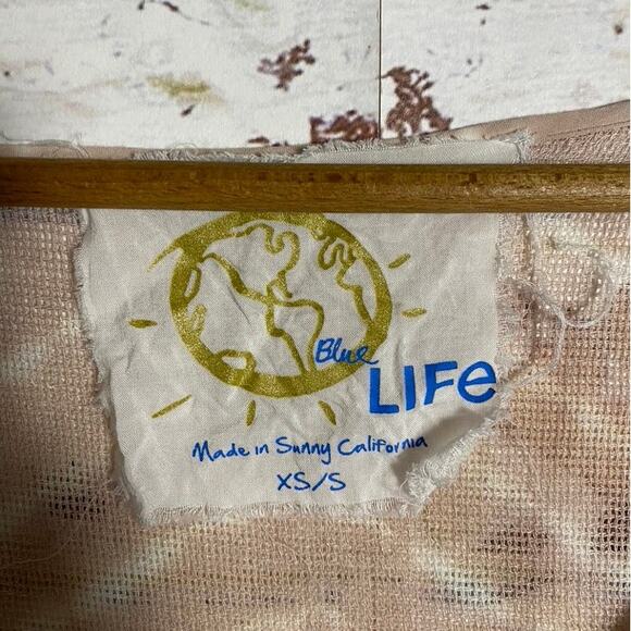 Blue Life Tie Dye Spiral Oversized Lightweight Knit Poncho Cover Up - Picture 5 of 8